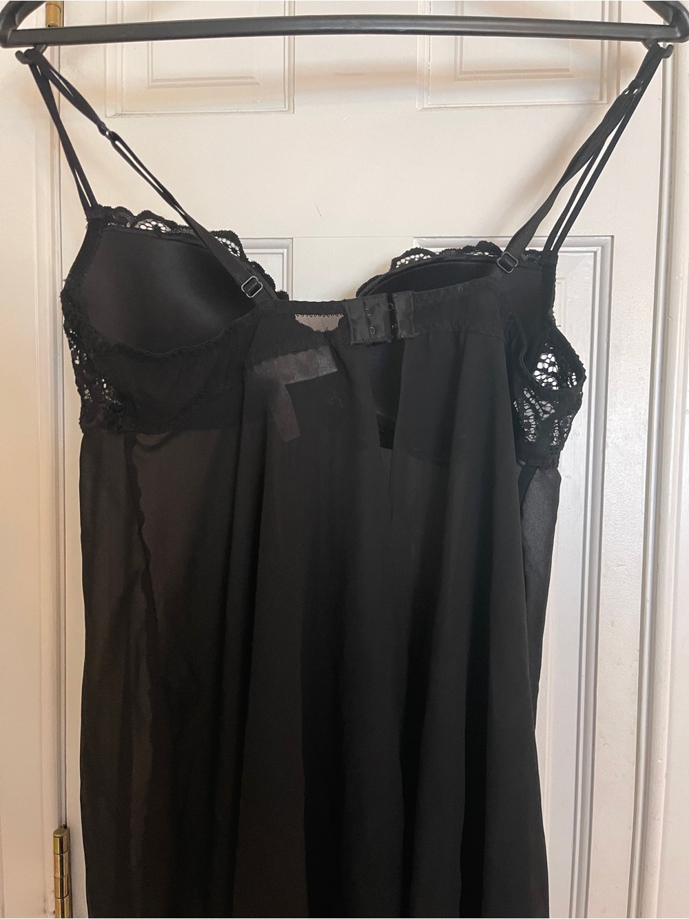 delicates Black Lace-Trim Sheer Slip